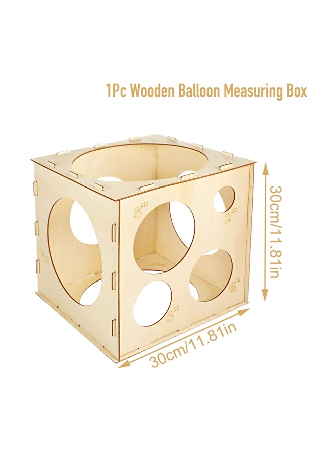30cm set 30cm Wood Balloon Sizer Cube Box Balloons Measuring box For Birthday Party Baloons Arch gar