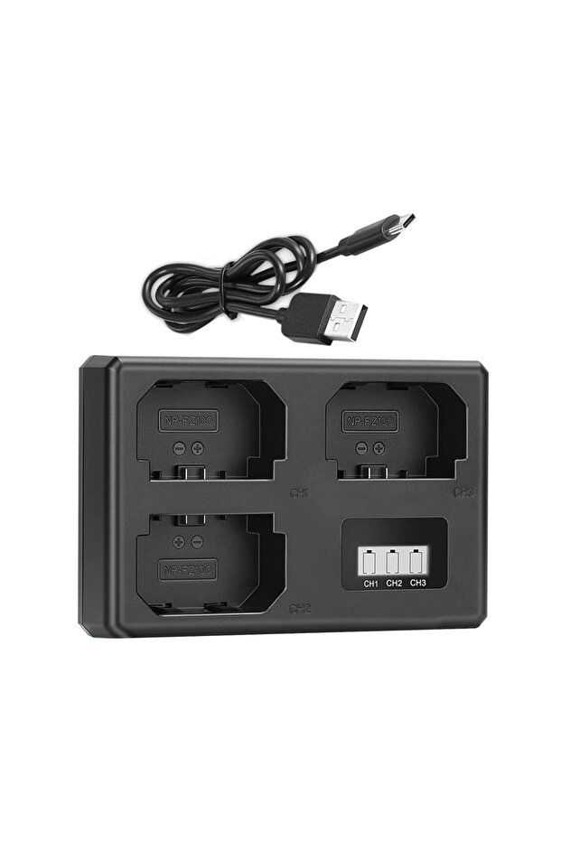 probty 1 Chager NP-FZ100 NPFZ100 Battery 3 Slot Charger for Camera Alpha A7R3 A6600 A6700 A7M3 ARR4