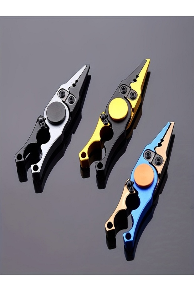 Random 1 Color 1 PCS Durable Aluminum Alloy Fishing Pliers with Gyro and Tungsten Steel Blade for Ea
