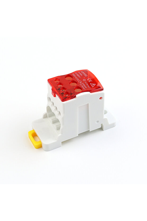 80A أحمر كهربائي مقسم Din Rail كتلة طرفية صندوق تقاطع سلك الطاقة موصل كهربائي UKK80A 1
