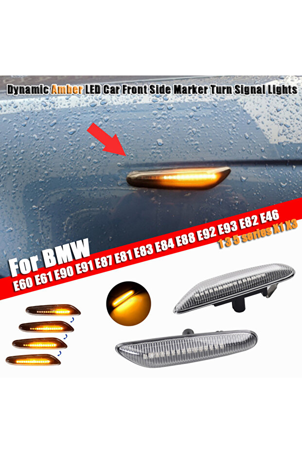 لسيارات BMW X3 E83 X1 E84 X5 X53 E60 E61 E46 E81 E82 E90 E92 E87 E88 مصابيح إشارة الانعطاف LED المتسلسلة الوامضة - 2