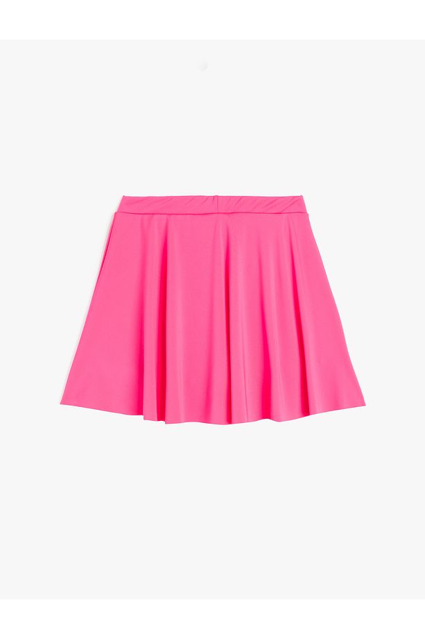 Beli Lastikli Pileli Kruvaze Basic Mini Şort Etek - 2