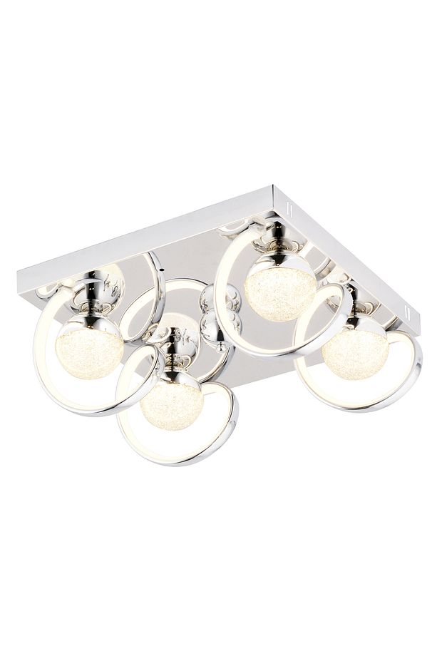 Pl 019 4 Kare Model Krom 3 Renkli Salon Ve Oturma Odası Için Ideal Alüminyum Avize, 45x15 - 2