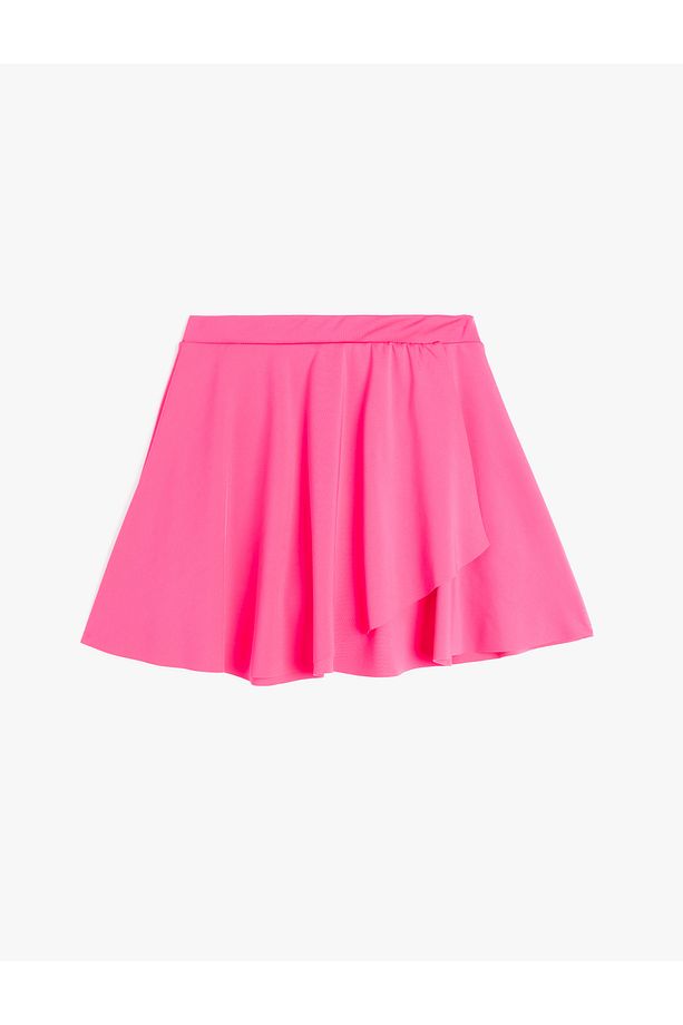 Beli Lastikli Pileli Kruvaze Basic Mini Şort Etek - 1