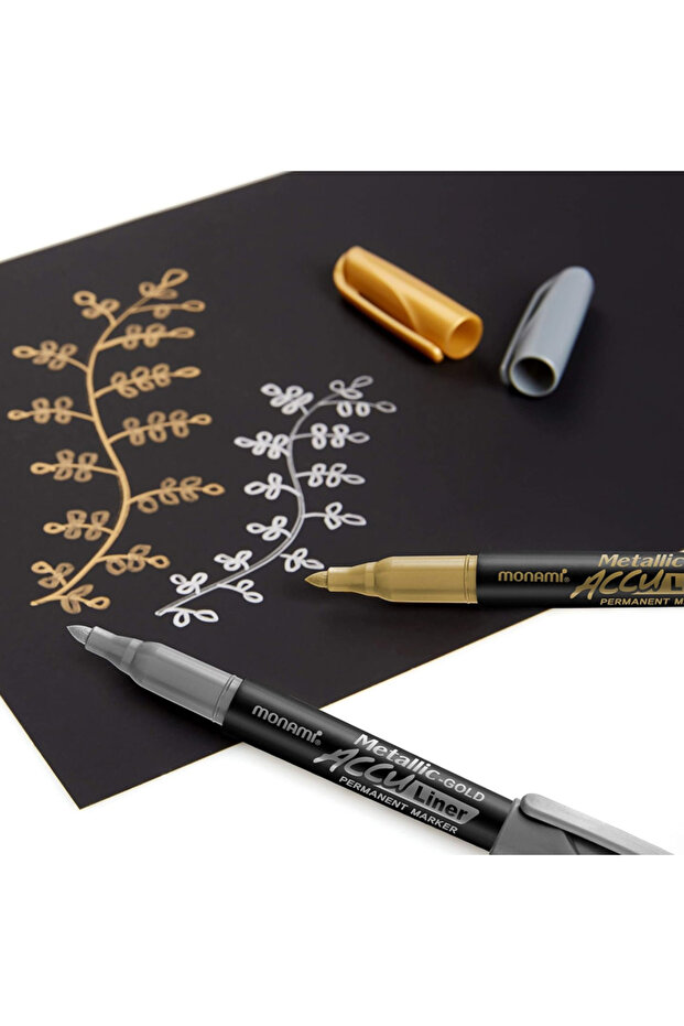 Acculiner Marker Gold and Silver Markör Davetiye Kalemi Seti 2'li - 2