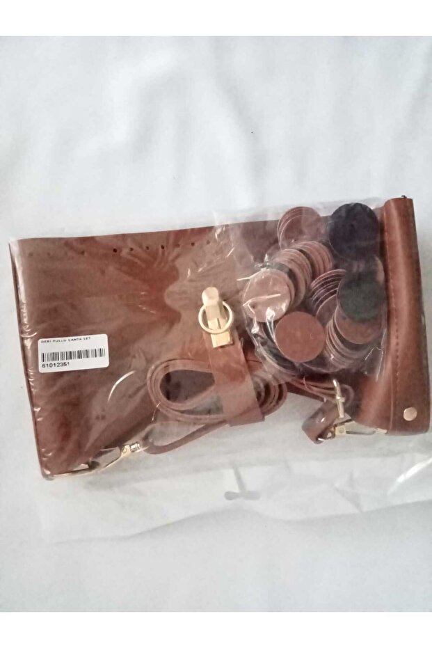 مجموعة حقيبة جلدية مطرزة - 5