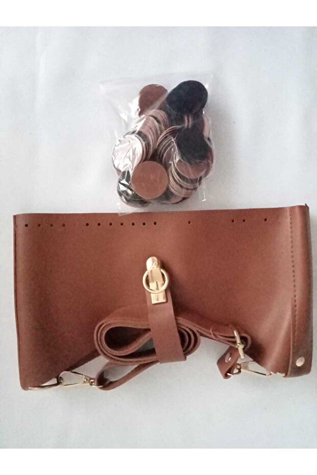 مجموعة حقيبة جلدية مطرزة - 3