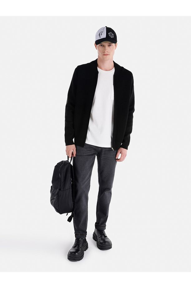 Regular Fit Erkek Siyah Hırka Cl1064848 - 3