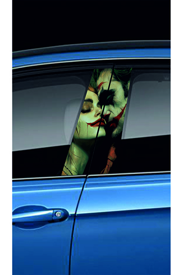 Car Door Post Cover Foil (Right Left Set) (2 Pieces) - 22X52 cm