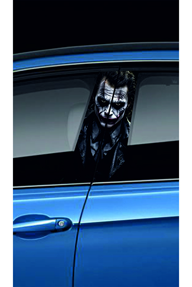 Car Door Post Cover Foil (Right Left Set) (2 Pieces) - 22X52 cm