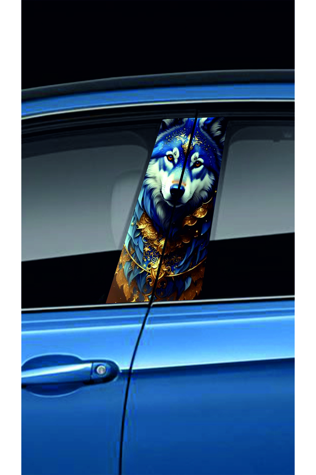 Car Door Post Cover Foil (Right Left Set) (2 Pieces) - 22X52 cm