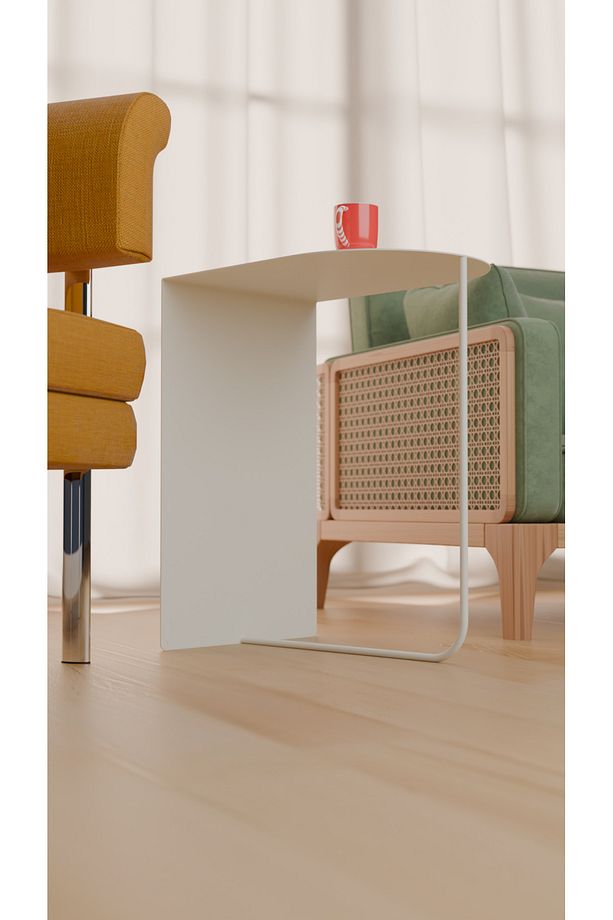 Modern ve Minimalist Yan Sehpa - Yüksek Kalite Çelik, Çok Renkli Seçenekler - 6