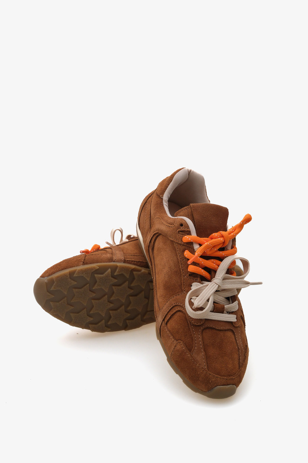 Sylis Taba Hakiki Deri Süet Çift Bağcıklı Renkli Sneaker Spor Ayakkabı - 6