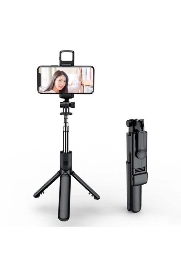 Youtuber Stand - Triport Selfie Stick, Remote Control, 2-Stage Light
