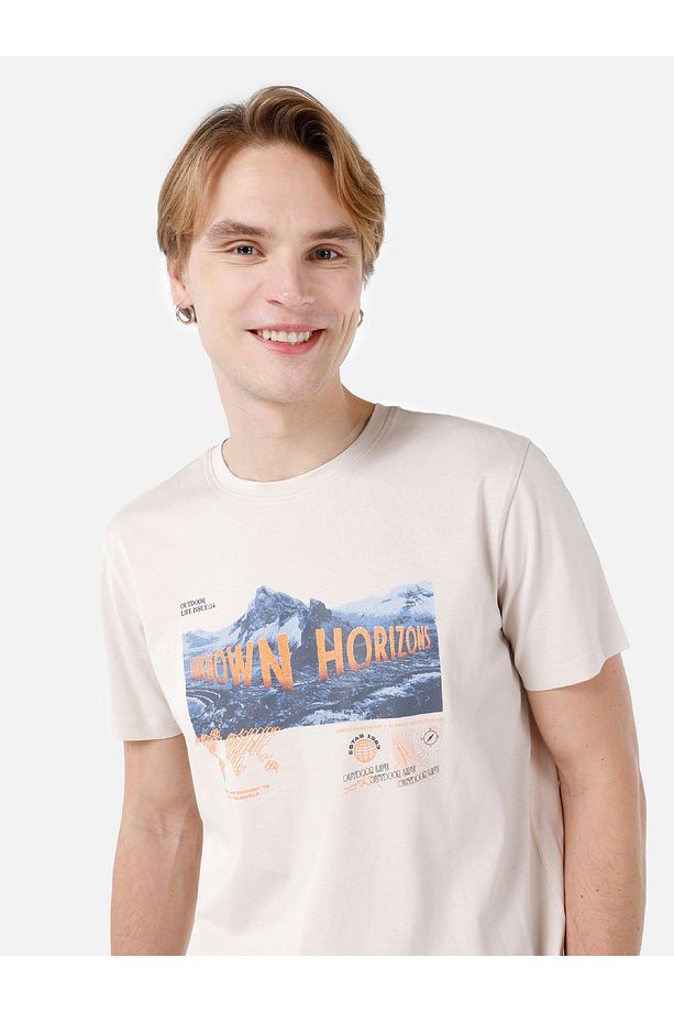 Bej Erkek Tshirt K.kol - 4