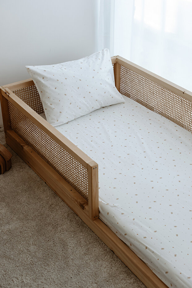 طقم ملاءات مطاطية مفردة | زهور بوهو صغيرة - 1