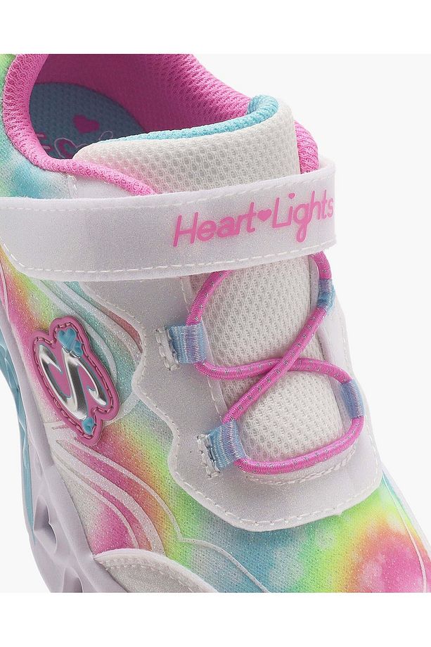 Flutter Heart Lights - Groovy Swirl Küçük Kız Çocuk Beyaz Işıklı Spor Ayakkabı 303253N Wmlt - 7
