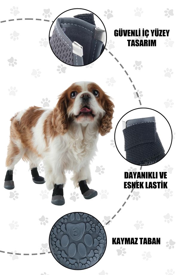 Köpek Ayakkabısı - Lastikli Köpek Ayakkabısı - Kaydırmaz Kauçuk Taban Köpek Ayakkabısı - 7