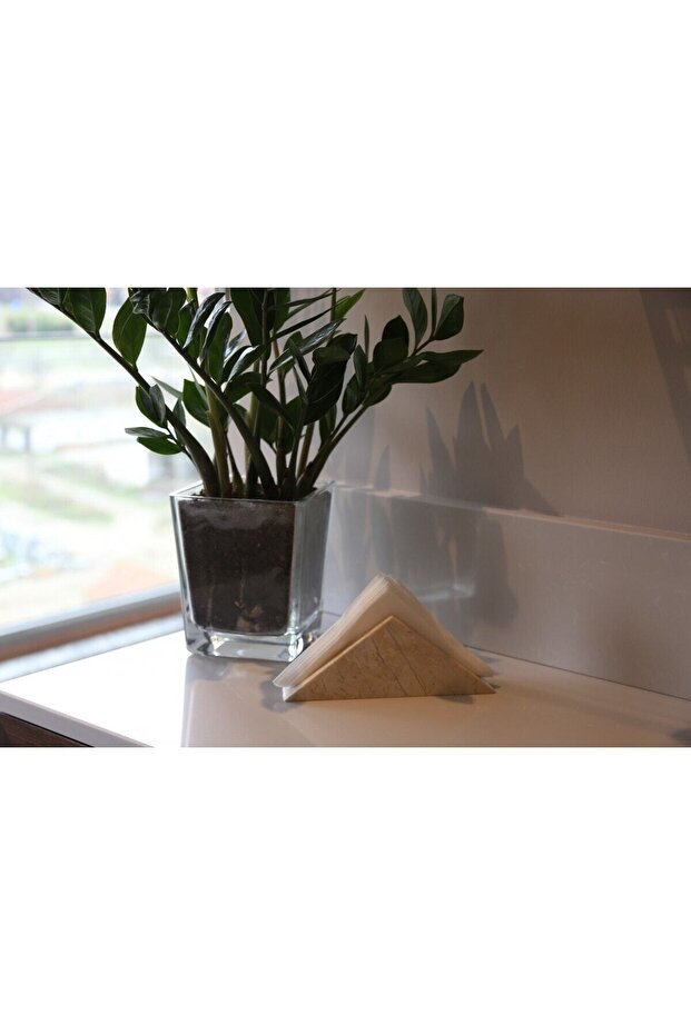 Bej Mermer Üçgen Peçetelik - 3