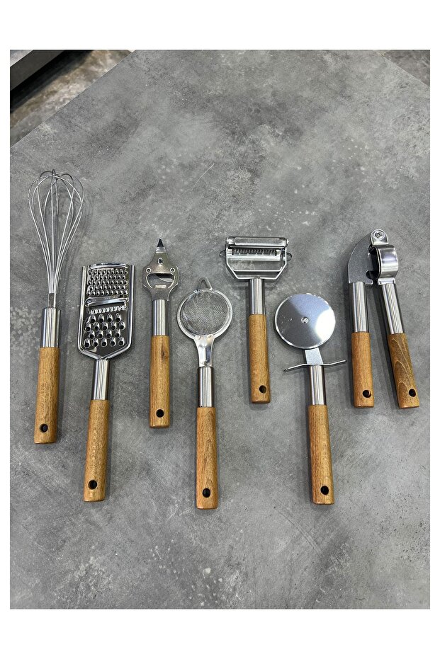 Lüx 7 Parça Mutfak Seti Ahşap - 1