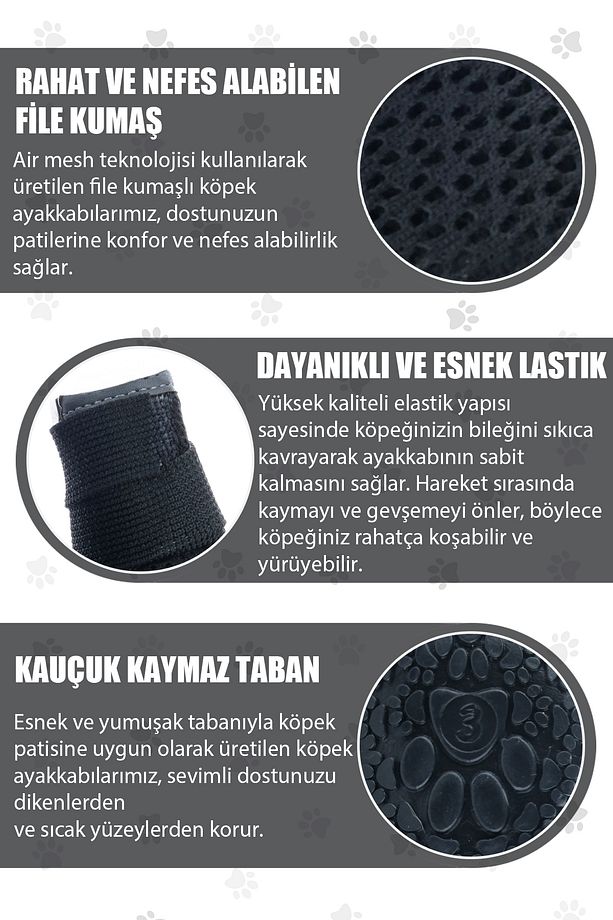 Köpek Ayakkabısı - Lastikli Köpek Ayakkabısı - Kaydırmaz Kauçuk Taban Köpek Ayakkabısı - 6