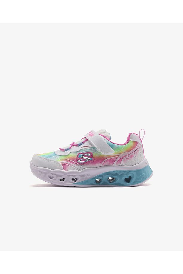 Flutter Heart Lights - Groovy Swirl Küçük Kız Çocuk Beyaz Işıklı Spor Ayakkabı 303253N Wmlt - 1