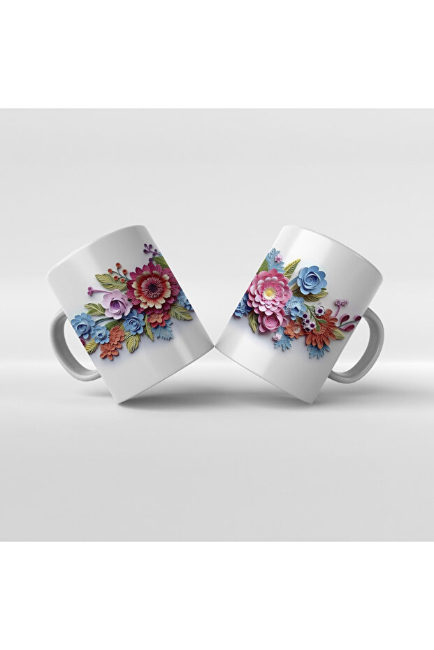 كوب مطبوع عليه زهور - 9 - 1