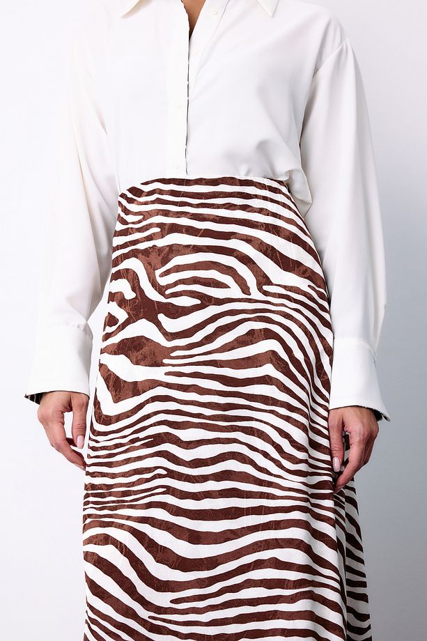 Zebra Desen Etek - Kahve - 6