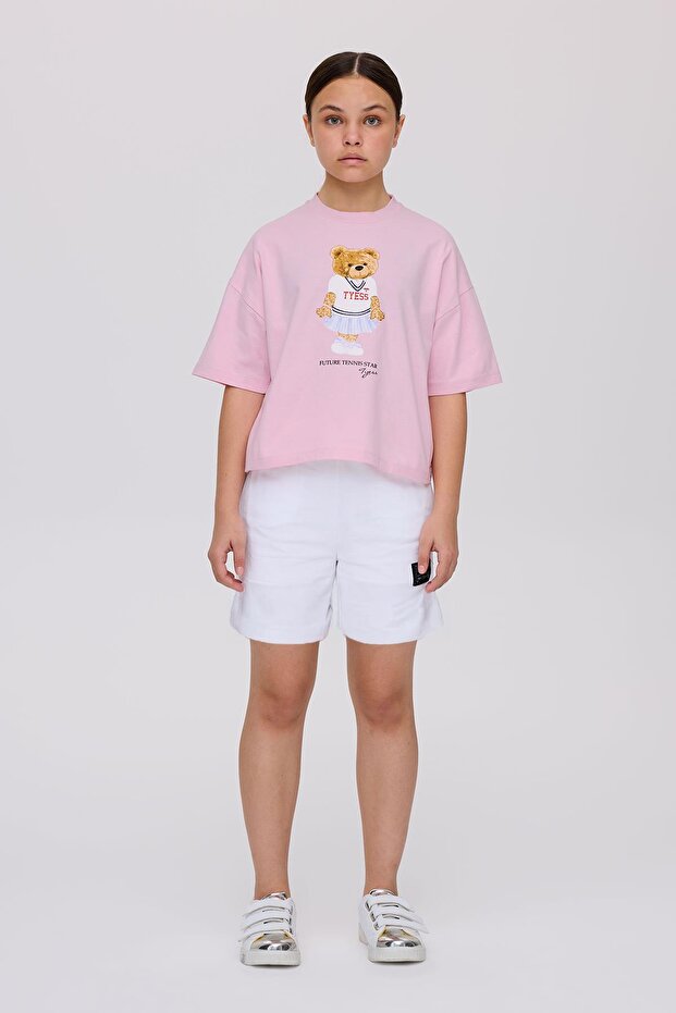 تيشيرت بناتي وردي من متجر BG Store