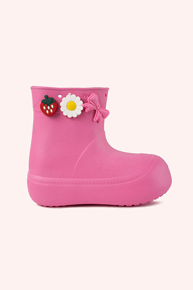 Panço Kız Bebek Aksesuarlı Pembe Yağmur Botu