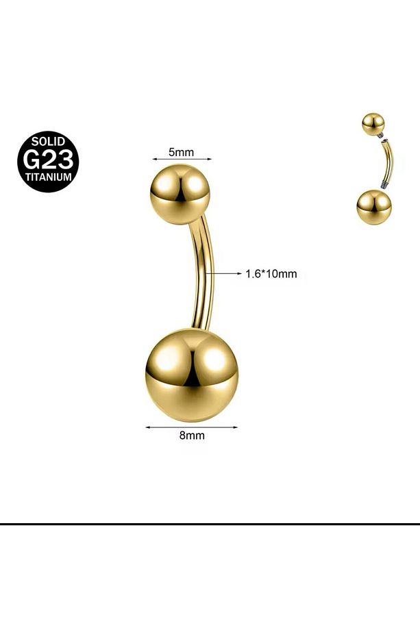 g23 titanium ( titanyum ) klasik basıc göbek piercingi - 2