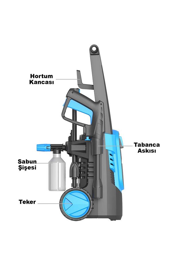 Yüksek Basınçlı Yıkama Makinesi Araç Yıkama Oto Yıkama 1400w - 4
