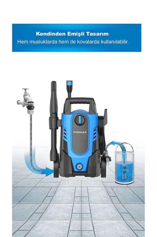 Yüksek Basınçlı Yıkama Makinesi Araç Yıkama Oto Yıkama 1400w - 3