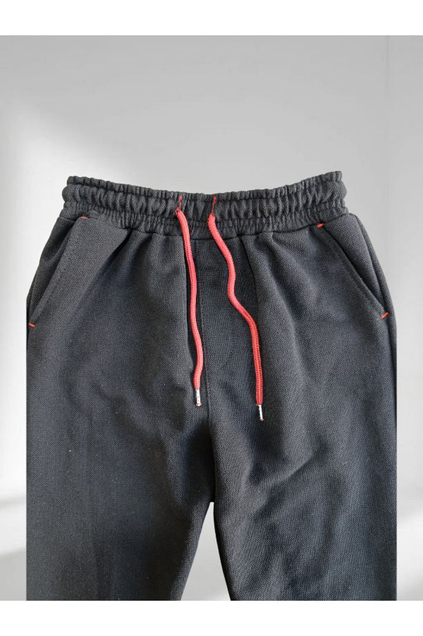 Erkek Jagger Pantolon Paça Detaylı Jogger Erkek Siyah Kumaş Pantolon - 7