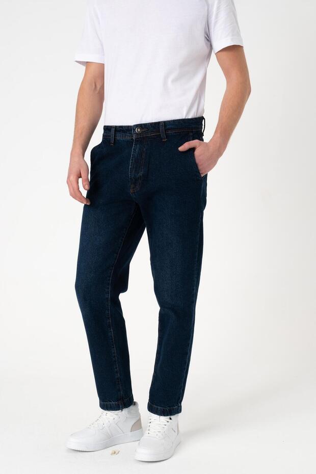 Napoli Original Jean Pants Side Pocket Comfortable Fit Modern Leg 100% Cotton Navy Blue Jeans - 6