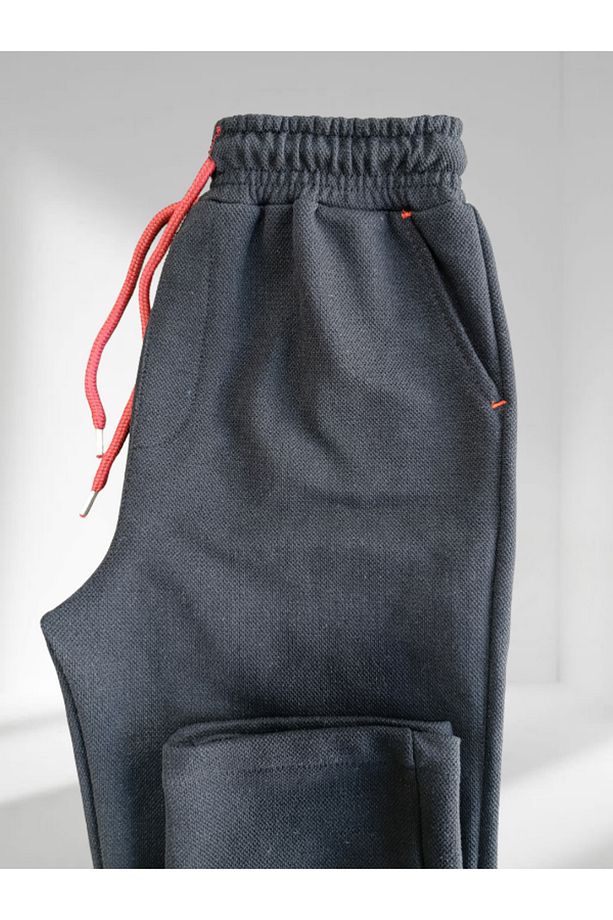 Erkek Jagger Pantolon Paça Detaylı Jogger Erkek Siyah Kumaş Pantolon - 6