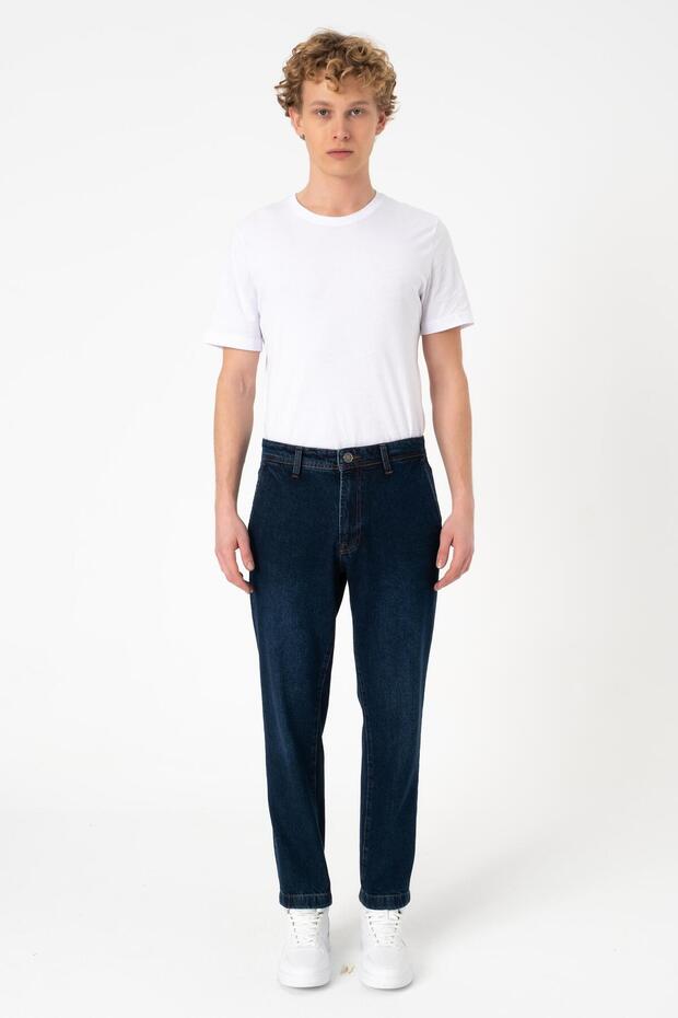 Napoli Original Jean Pants Side Pocket Comfortable Fit Modern Leg 100% Cotton Navy Blue Jeans - 2