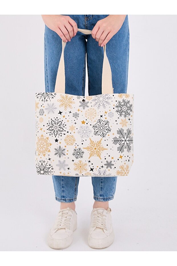 | Women's Bag | Canvas | Large Size | Lined | Snap Fastener | Inner Pocket | New Year | Casual
