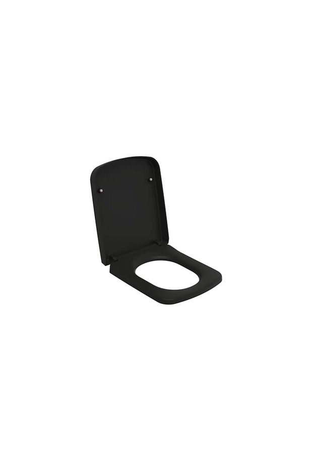 İdevit Halley Duroplast Ultra Ince Yavaş Kapanır Klozet Kapağı Mat Siyah 53-02-06-036 - 2