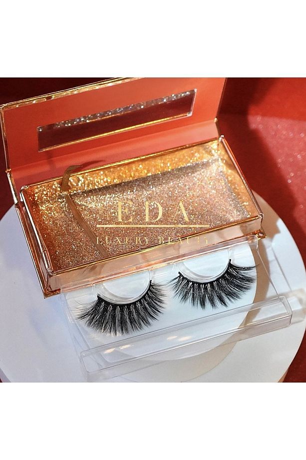 Glam Star 3d Vegan Mink Takma Kirpik Lüks Extra Uzun Yoğun Çift Katlı Hacimli Çekik False Eyelashes - 7