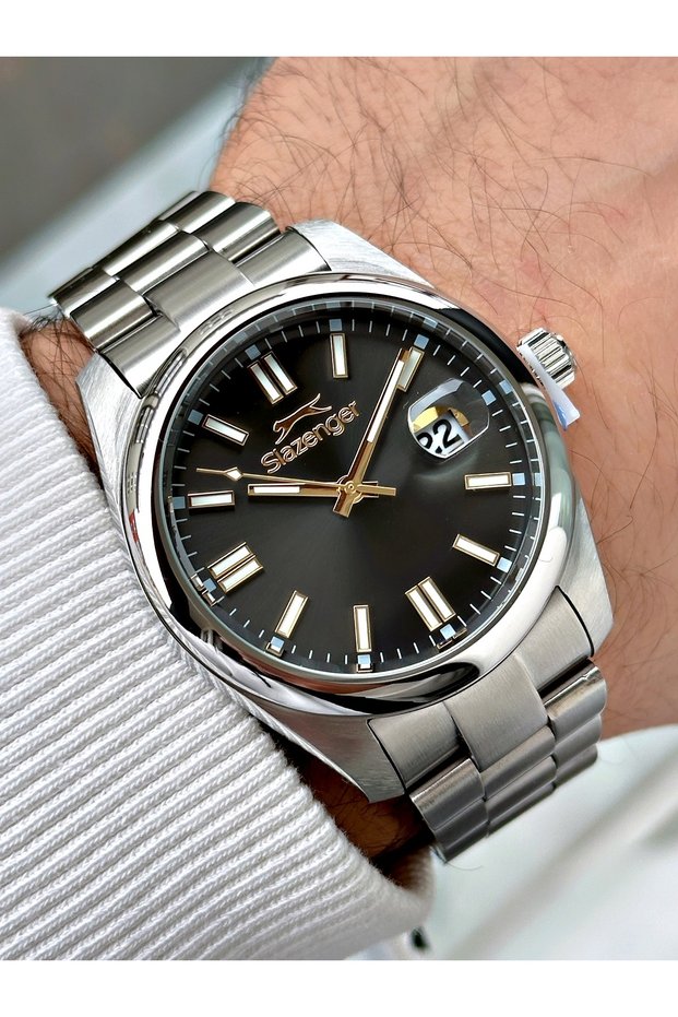 Special Design Men's Watch with Calendar Grey Color Steel Band 2513.03