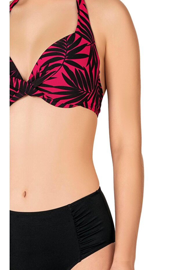 مجموعة بيكيني نسائية مدعمة بنمط أوراق الشجر - 2