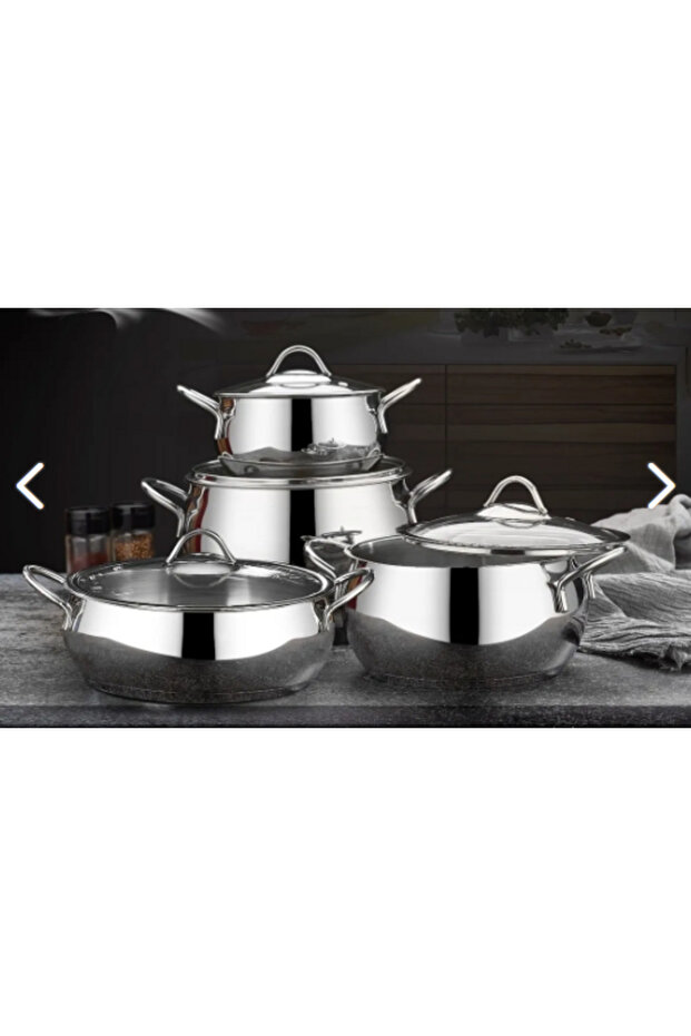 YMN MUTFAK FİRST CLASS 8 PARÇA ÇELİK TENCERE SETİ - 1