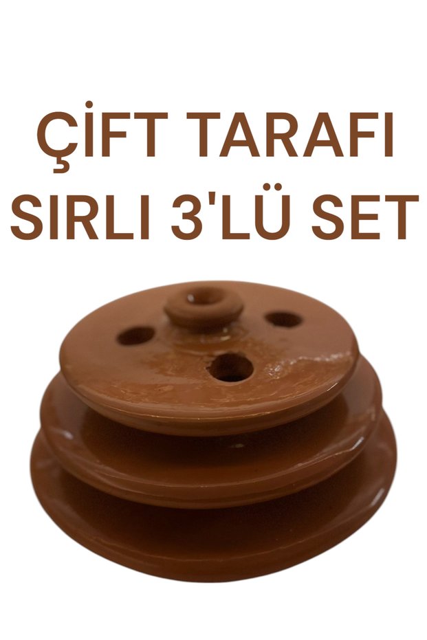 Dolma Taşı Sarma Taşı Set of 3 Kitchen Set (Complete Glazed Perforated Cover Set) / Dolma Taşı