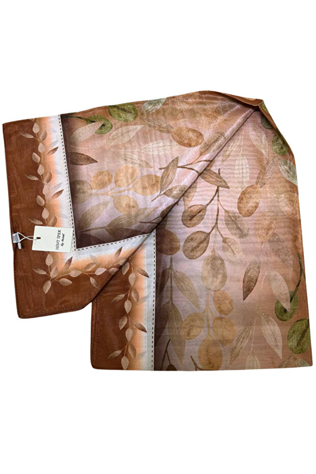 Sparkling Leaf Pattern Silky Efsun Shawl - 2