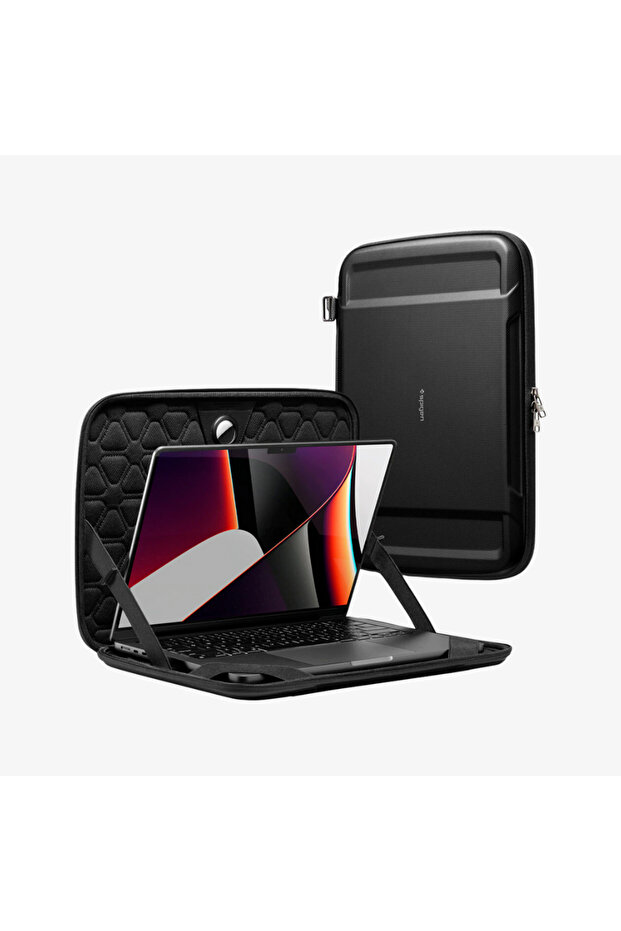 Spigen MacBook Pro 16'' / 15'' Taşıma Çantası Rugged Armor Pro Pouch Black - AFA04271