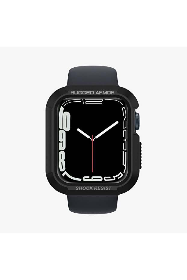 Apple Watch 45/44mm Seri 9/8/SE2/7/6/SE/5/4 Uyumlu Kılıf Rugged Armor Matte Black - 062CS24469
