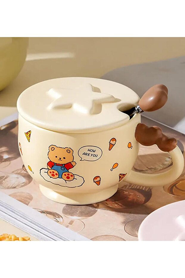 Sevimli Hayvan Figürlü Kapaklı Kupa - 2