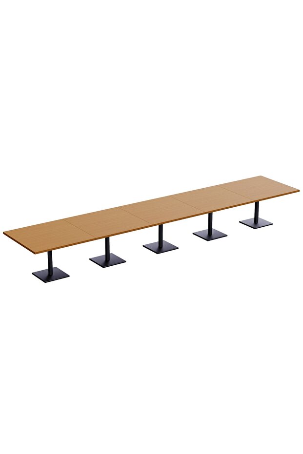 Ristoran Bar Table Square Base - 20 Seater Cocktail Bistro Table for Pub-Light Walnut