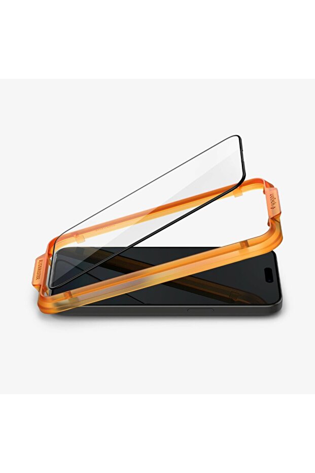 iPhone 15 Glass Screen Protector Easy Installation Glas.Tr Alignmaster Full Cover (2 Pieces) Black - Agl06906 - 3